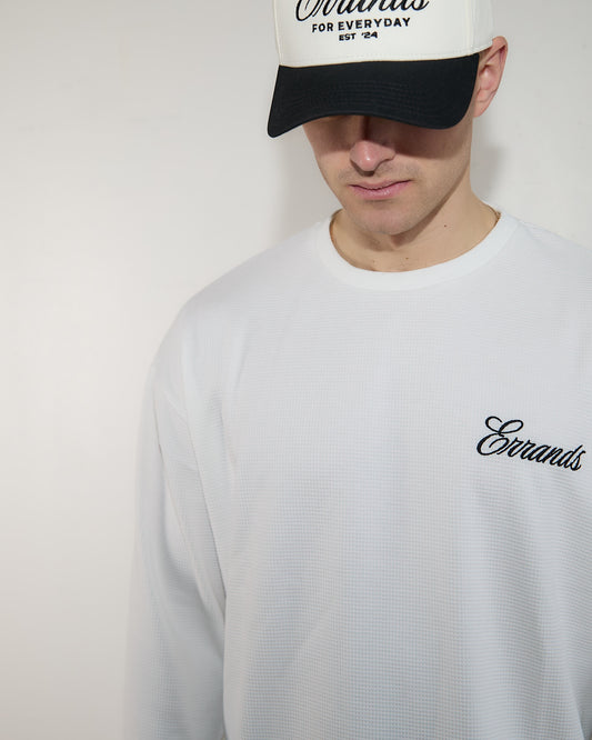 White Waffle Long Sleeve T-Shirt