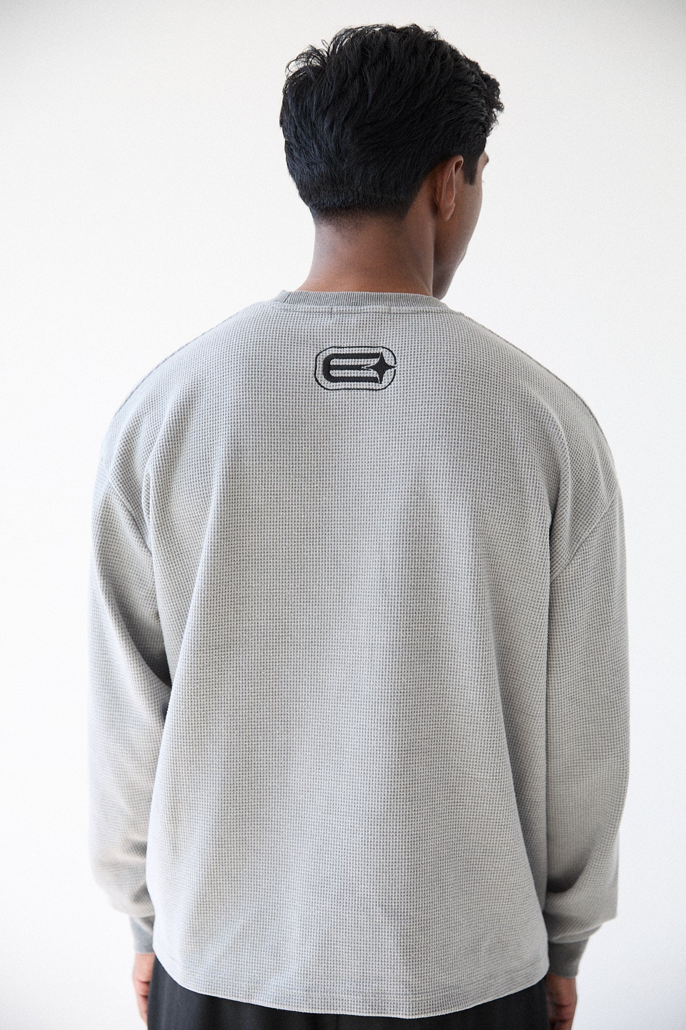 Stone Grey Waffle Long Sleeve T-Shirt