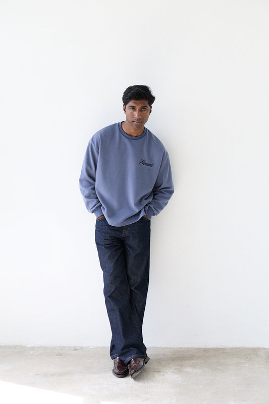 Slate Blue Waffle Long Sleeve T-Shirt