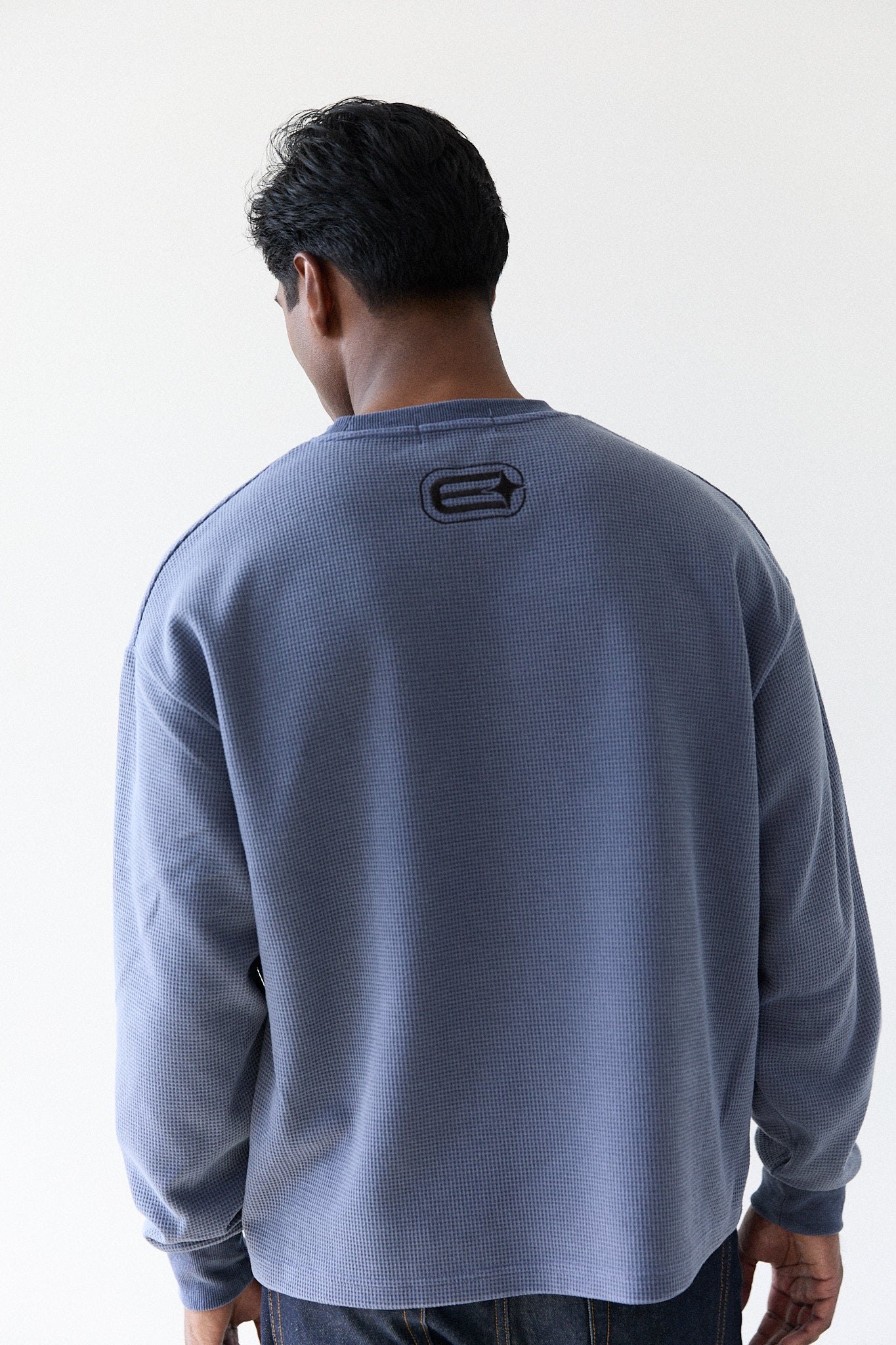 Slate Blue Waffle Long Sleeve T-Shirt